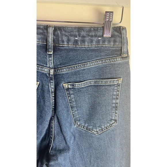 Boden Denim Straight Leg Button Fly Raw Hem High Rise Crop Leg Jeans Sz 6 Petite - Picture 7 of 10